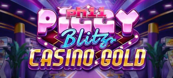 Ang Casino Host Piggy sa loob ng isang marangyang casino setting sa Piggy Blitz Casino Gold
